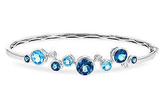 E319-91573: BANGLE 3.95 TW BLUE TOPAZ 4.06 TGW