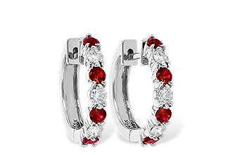 K047-21563: EARRINGS .64 RUBY 1.05 TGW